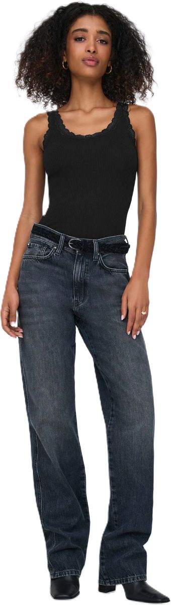 ONLY® Top, U-Ausschnitt, für Damen, schwarz, M