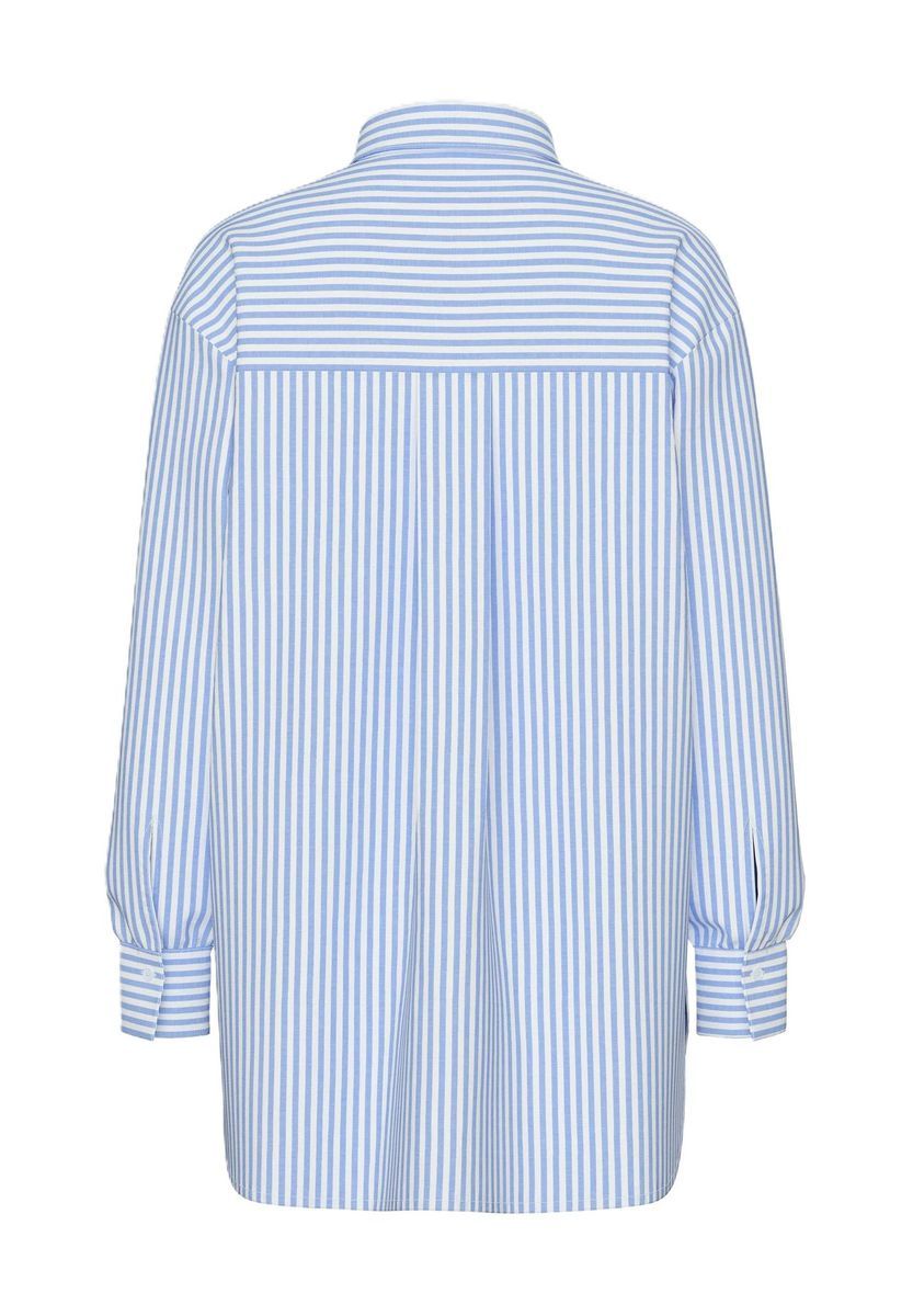 Gestreiftes, übergroßes Langarmhemd