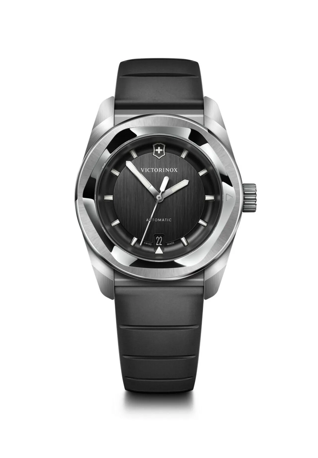 Minimalistische Automatik-Armbanduhr mit Kautschukband
