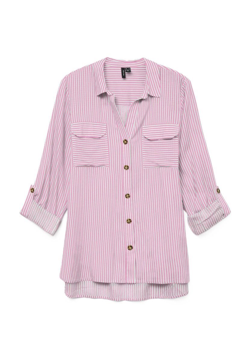 Gestreiftes Hemd mit Knöpfen und Taschen