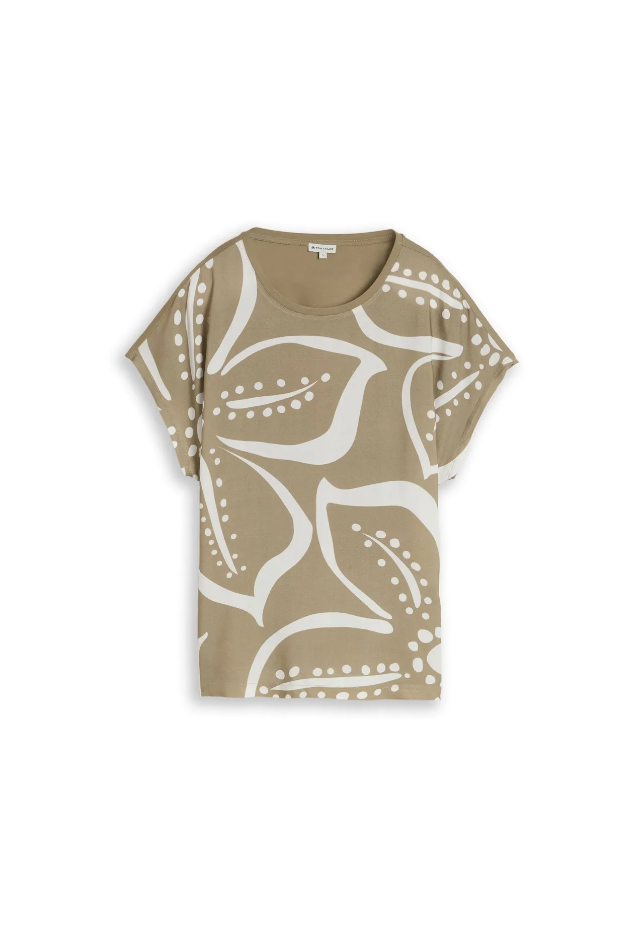 T-Shirt mit Blattmuster und Fledermausärmeln