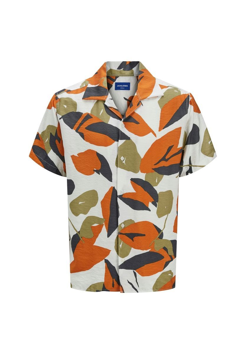 Kurzärmliges Hemd mit Blättermuster