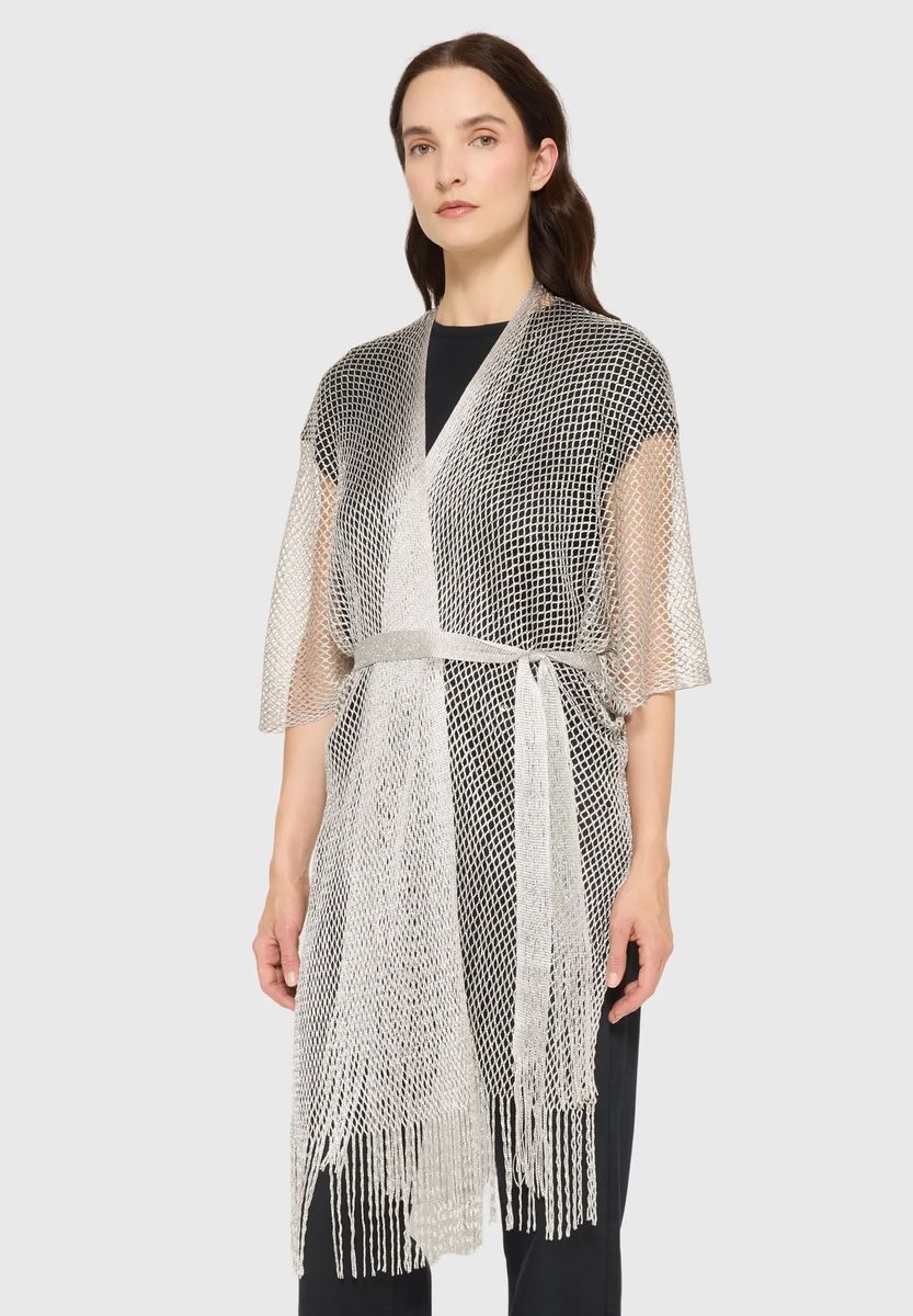 Schimmernder Mesh-Überwurf mit Gürtel