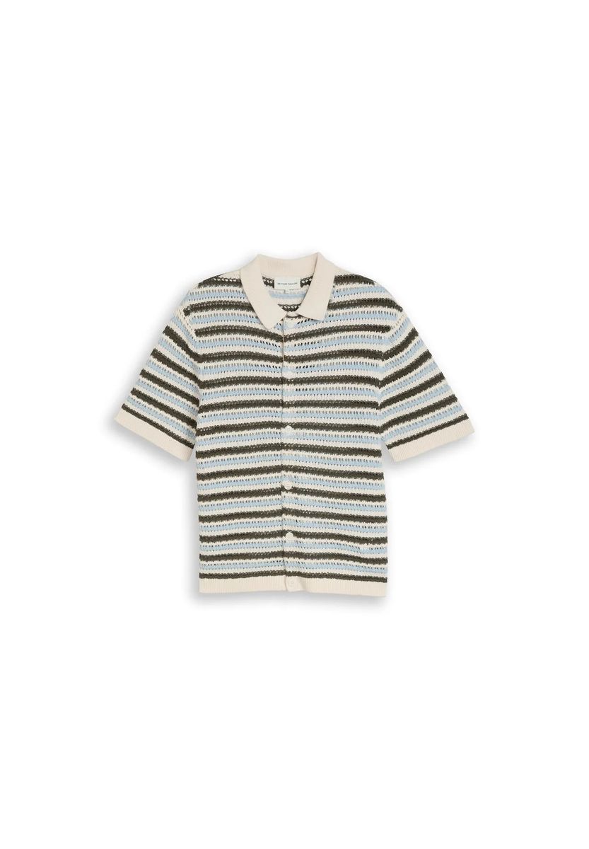 Gestreiftes Poloshirt aus Strukturstrick