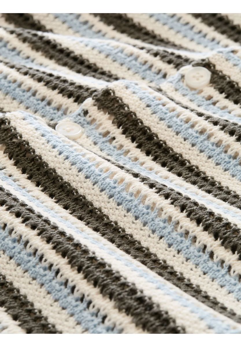 Gestreiftes Poloshirt aus Strukturstrick