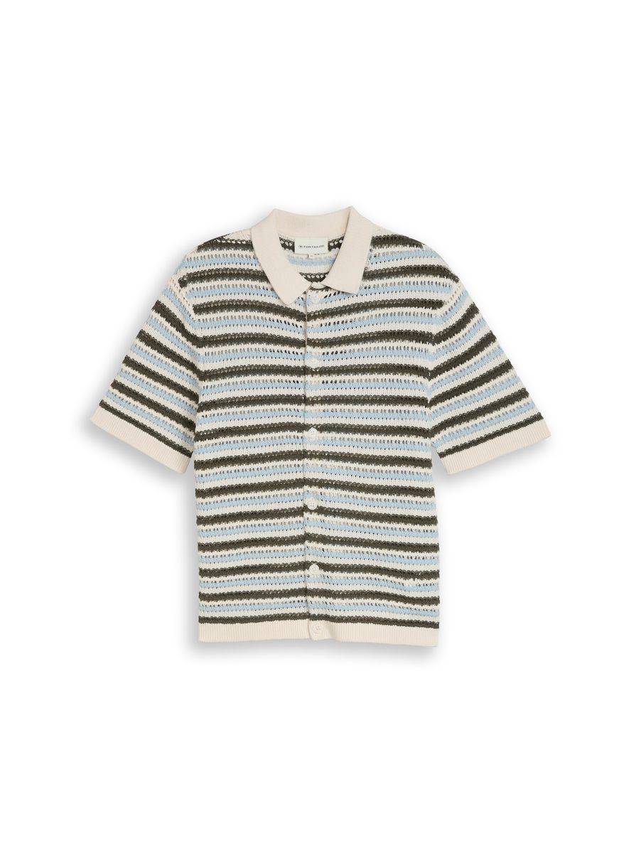 Gestreiftes Poloshirt aus Strukturstrick