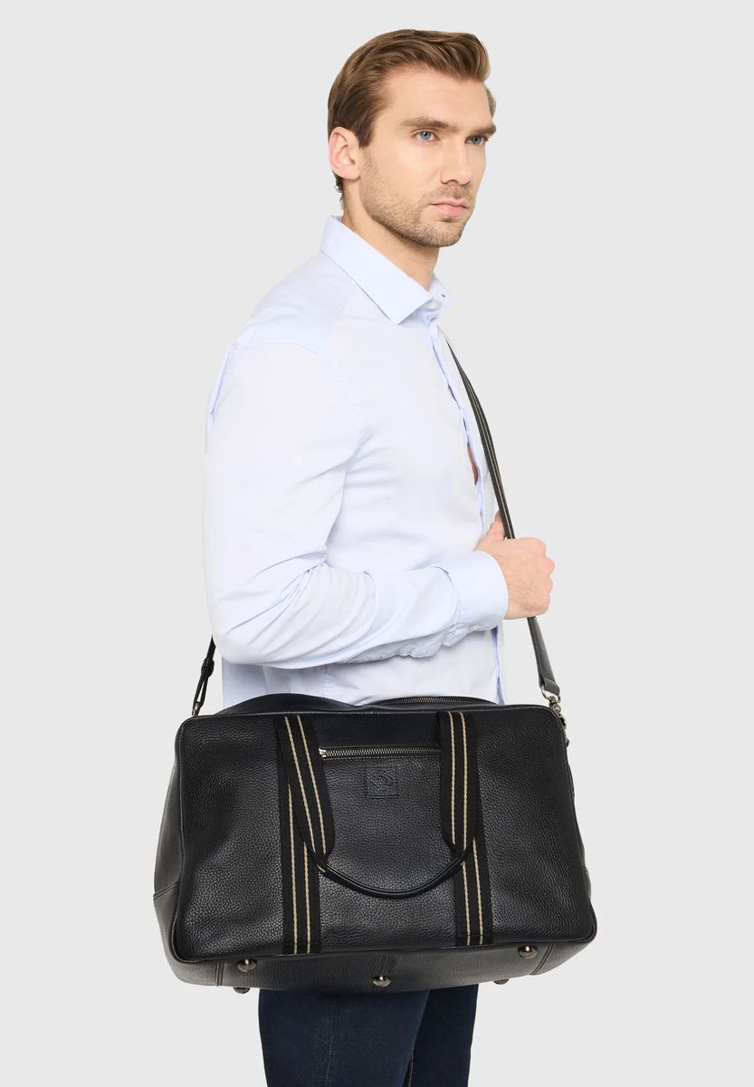Weekender-Reisetasche aus genarbtem Leder