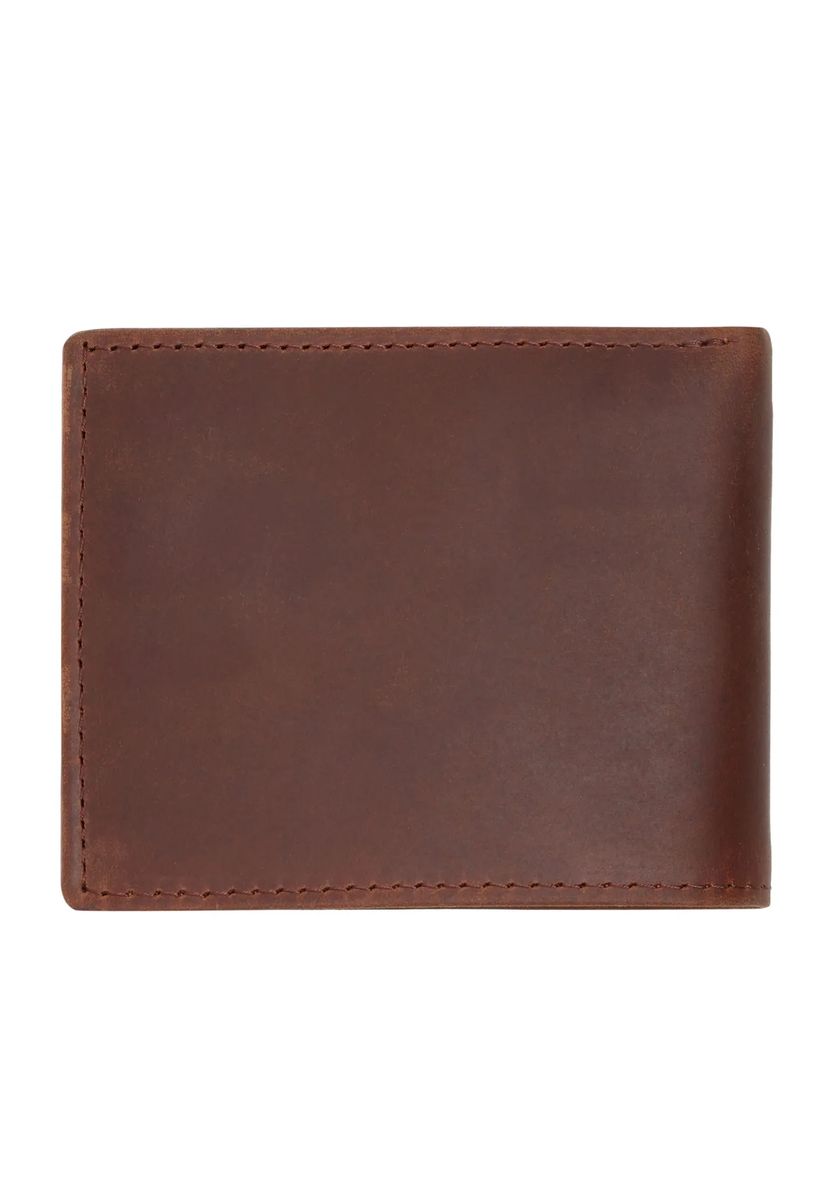 Kompakte zweifarbige Lederbrieftasche