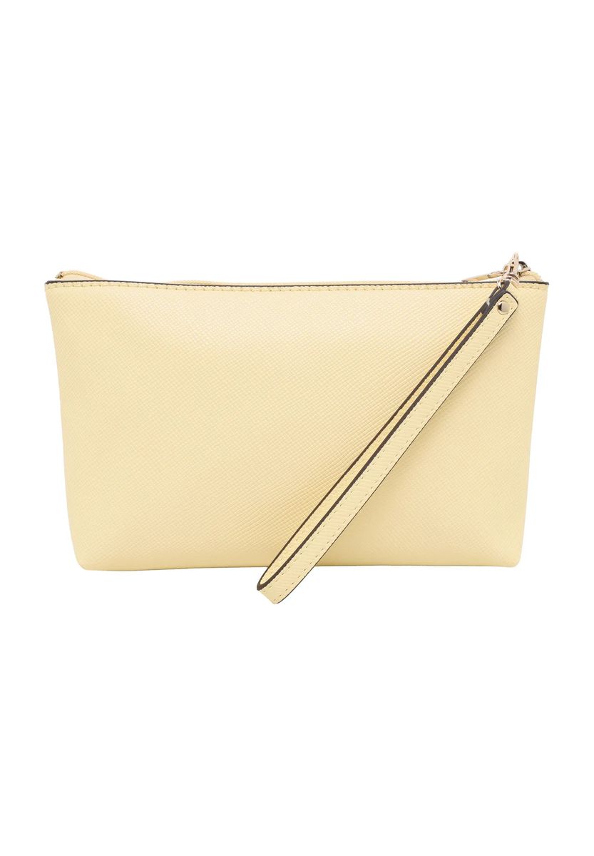 Elegante Saffiano-Pouch mit Handschlaufe