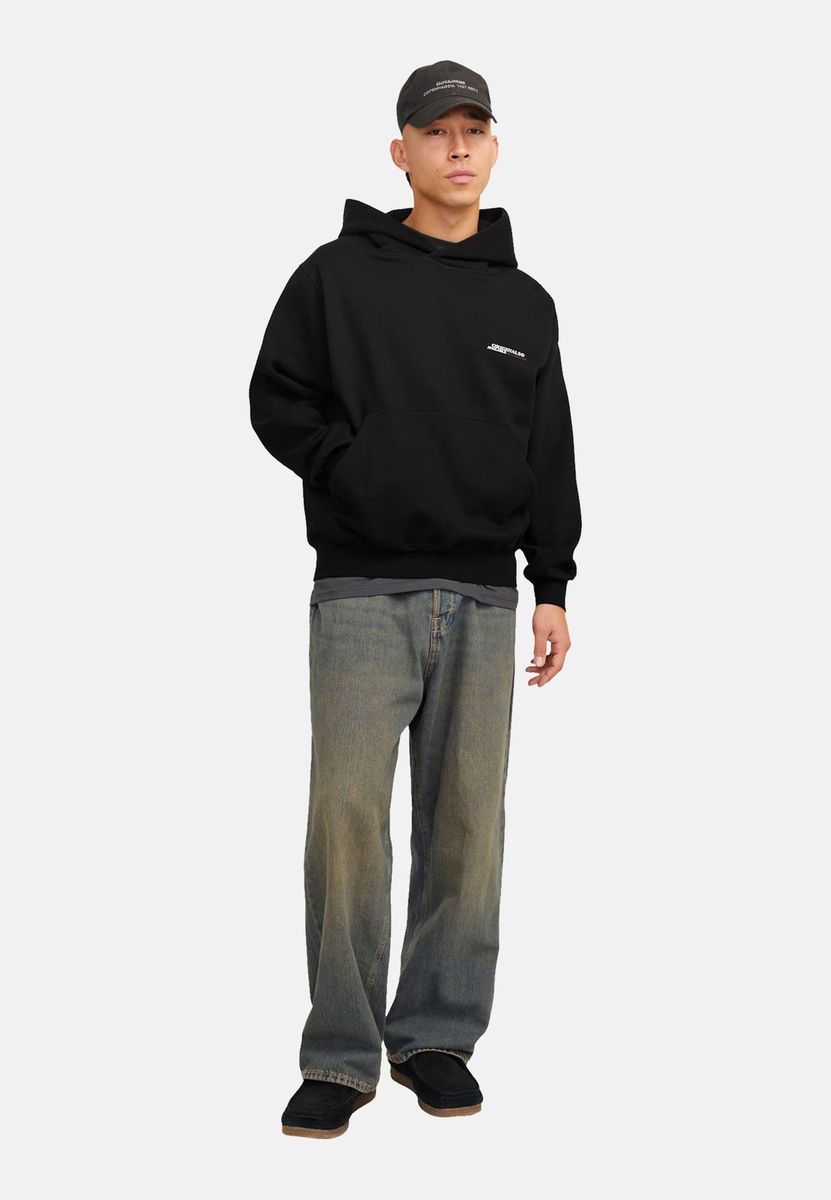 Klassischer schwarzer Herren-Kapuzenpullover