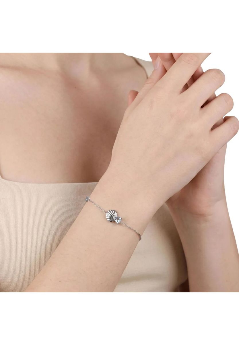 Silberarmband mit Muschel und Herzanhänger