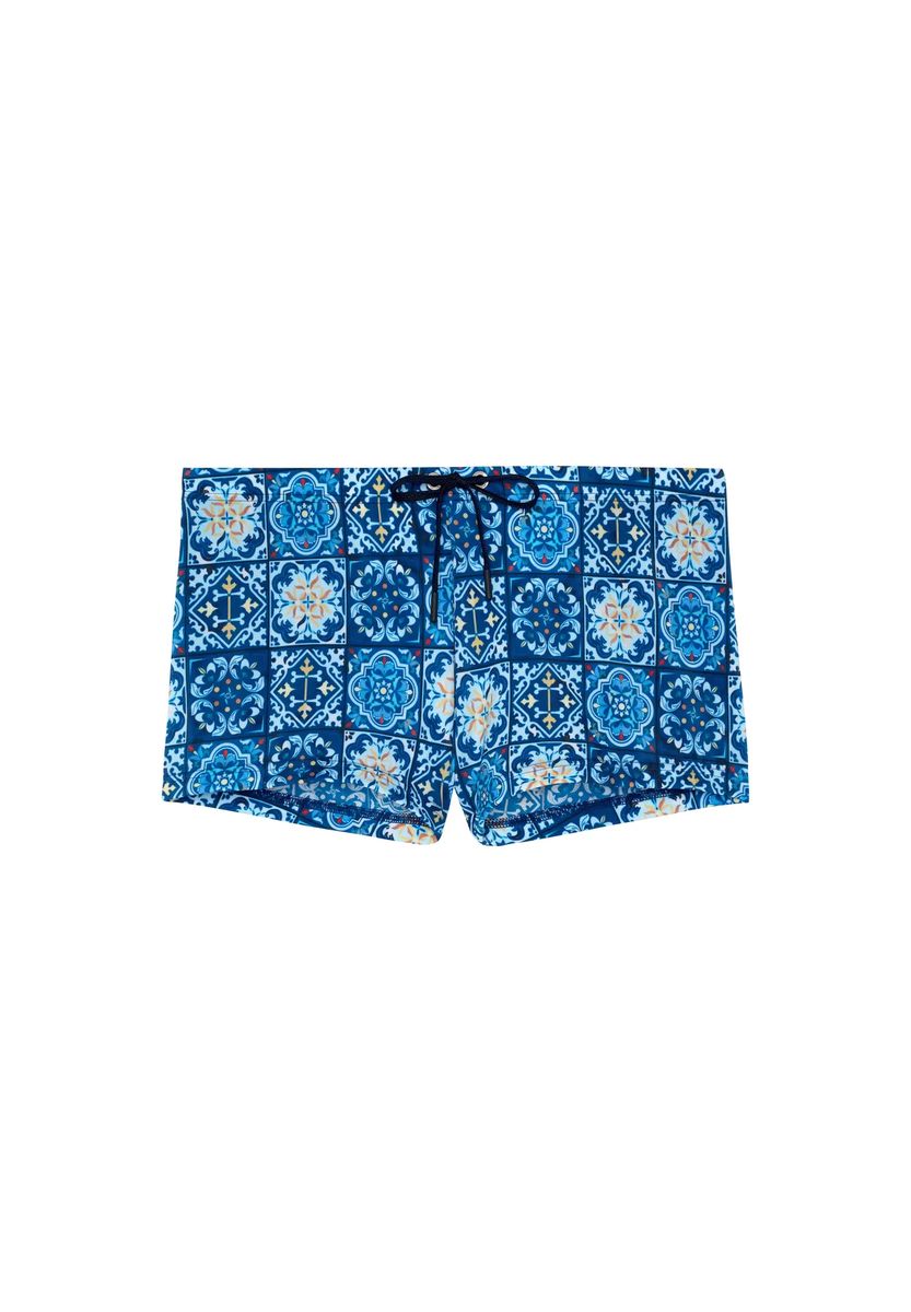 Badeshorts mit Maiolica-Muster