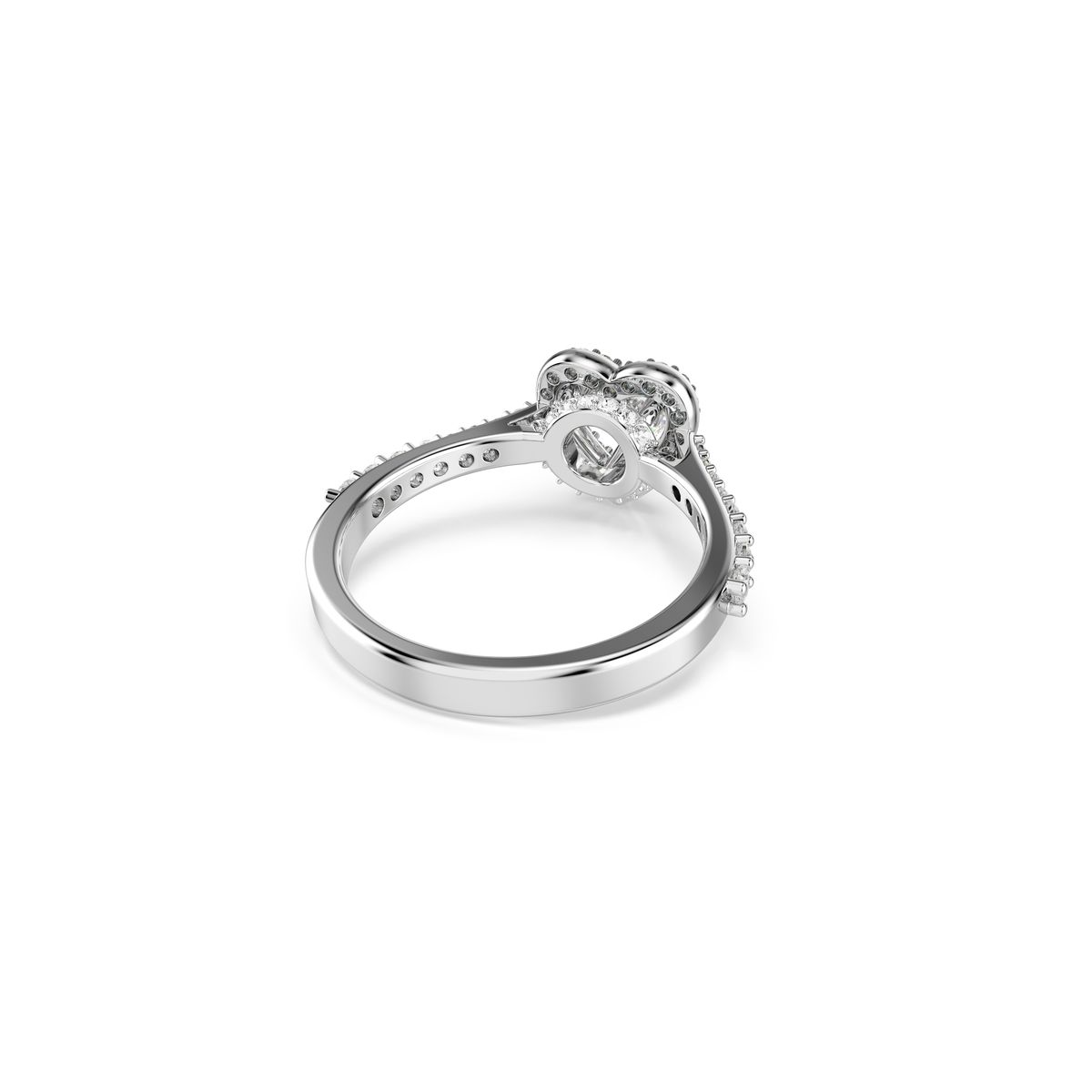 Funkelnder herzförmiger Halo-Ring