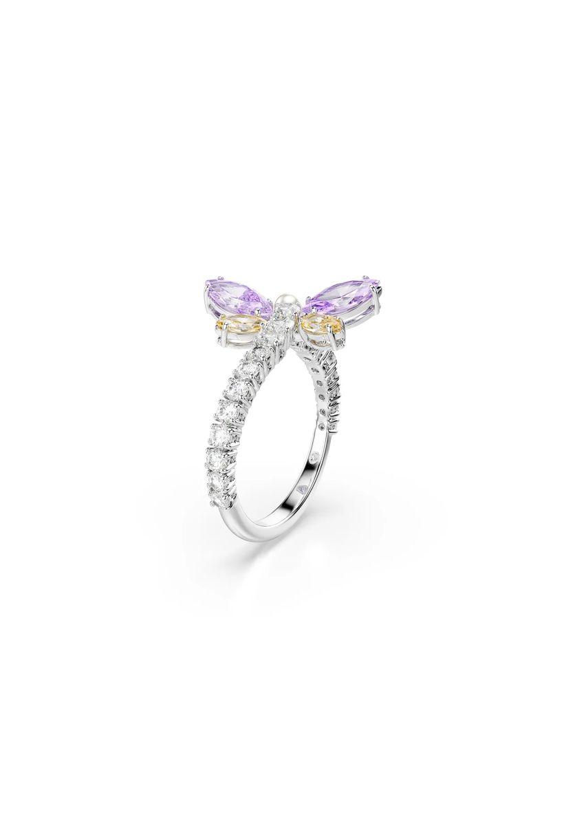 Kristall-Libellen-Ring mit Pavé-Fassung