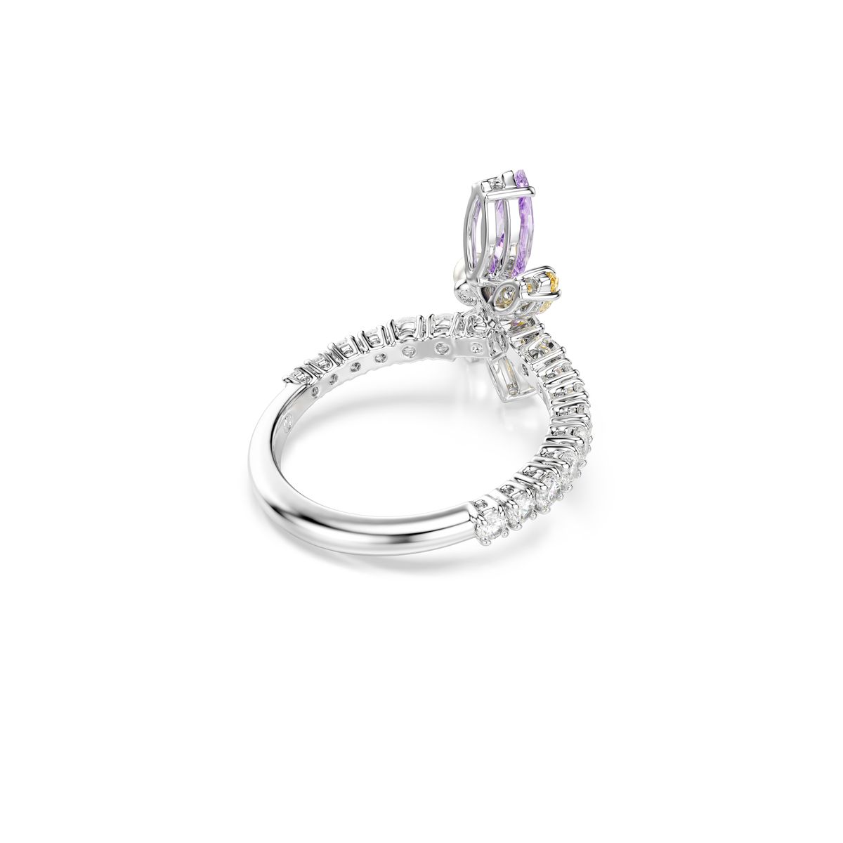 Kristall-Libellen-Ring mit Pavé-Fassung