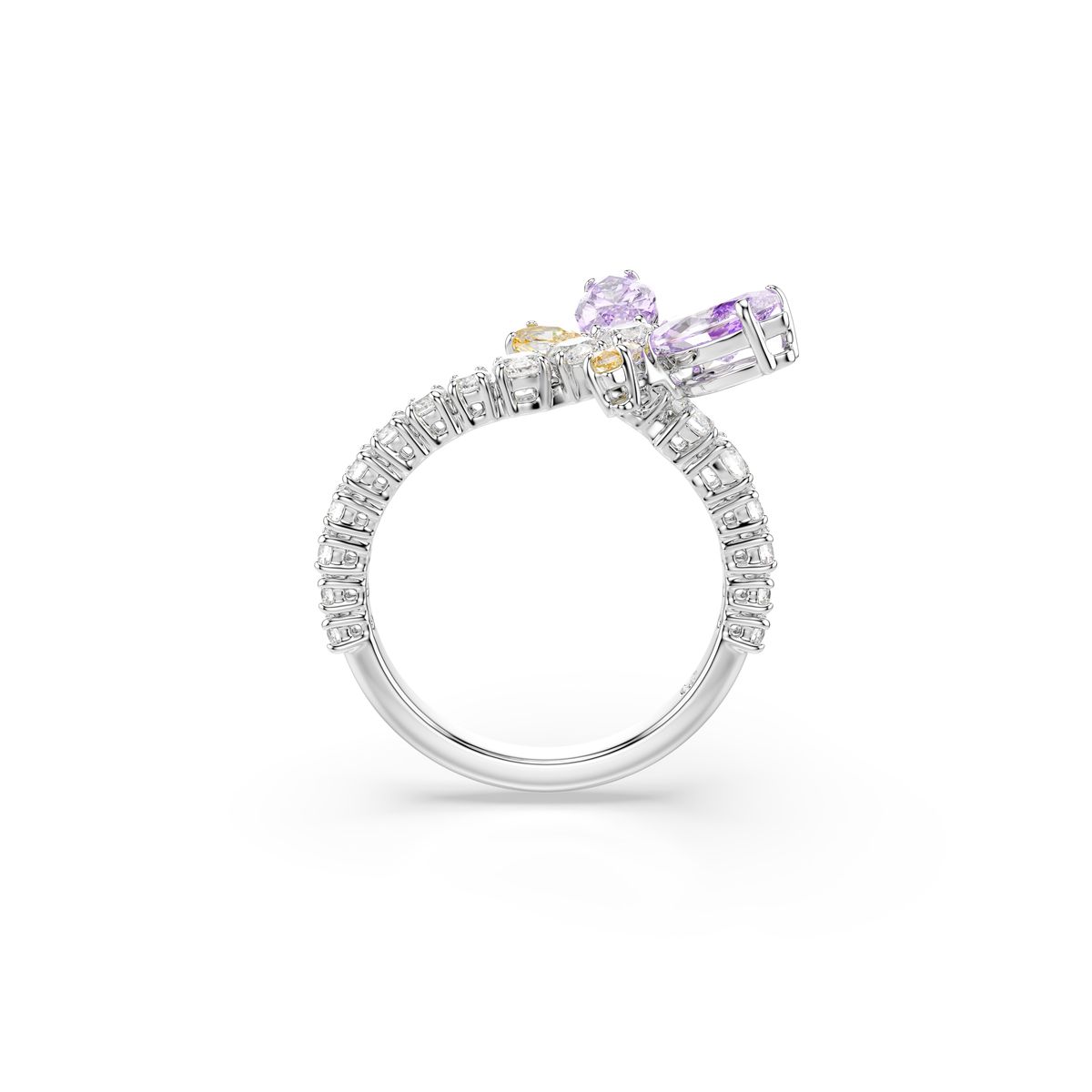 Kristall-Libellen-Ring mit Pavé-Fassung