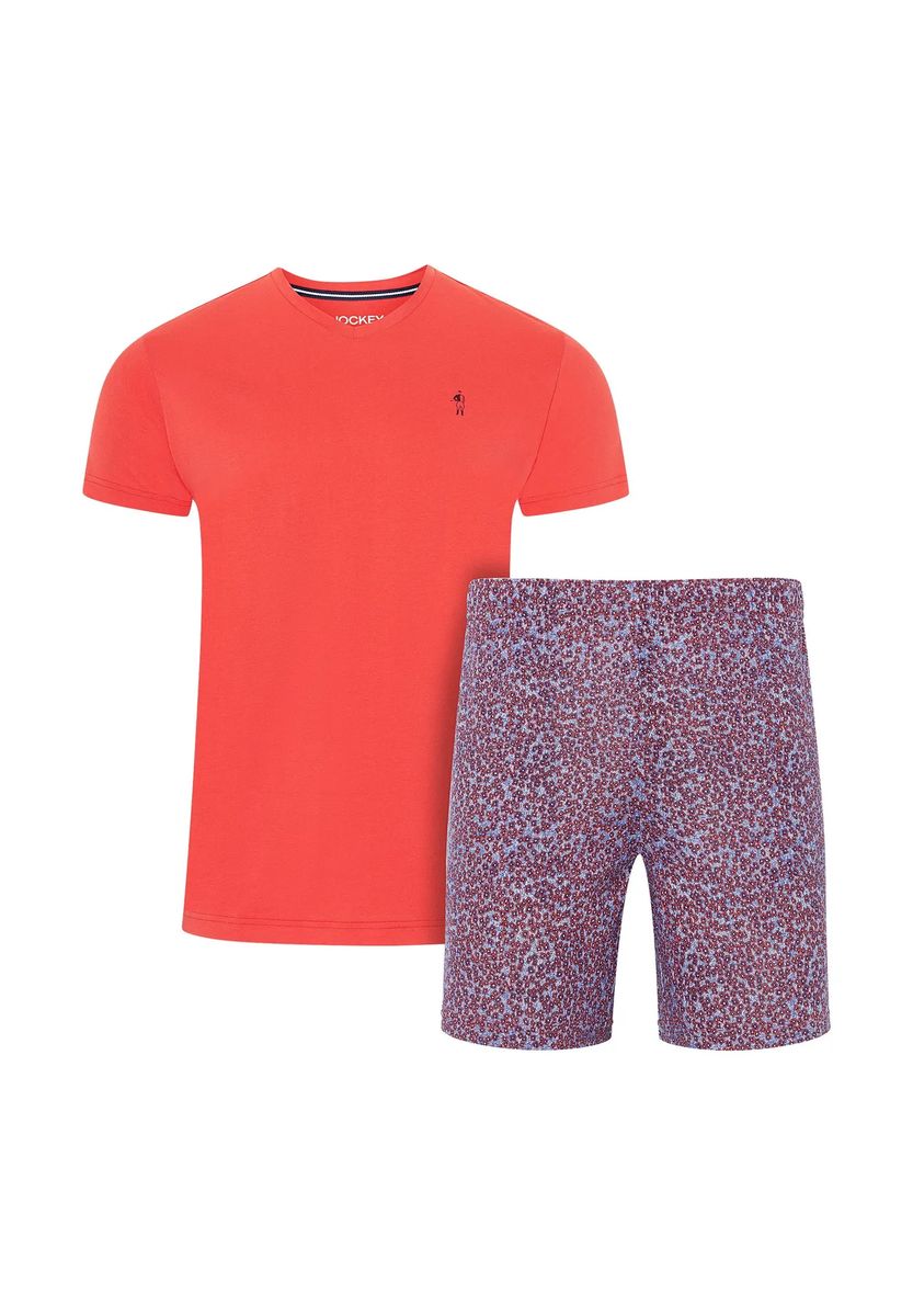 Kurzärmliges Pyjama-Set aus Baumwoll-Modal
