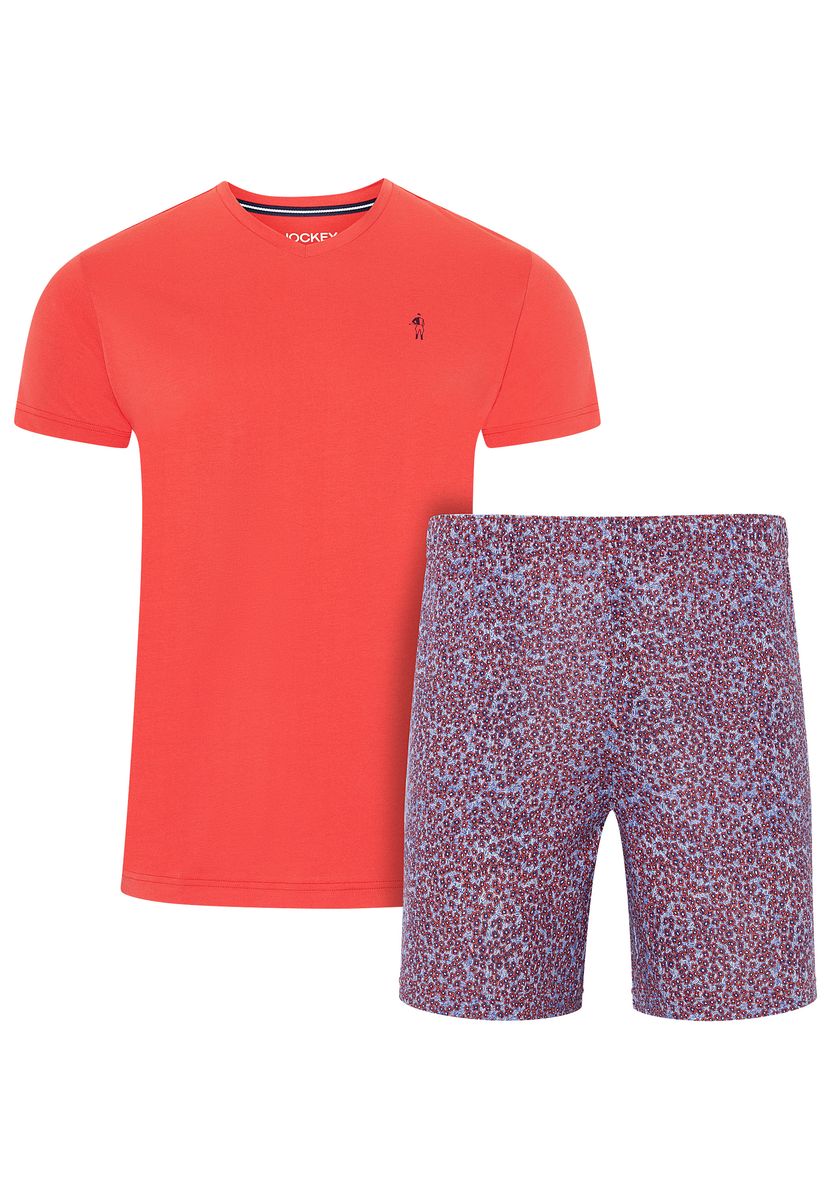 Kurzärmliges Pyjama-Set aus Baumwoll-Modal