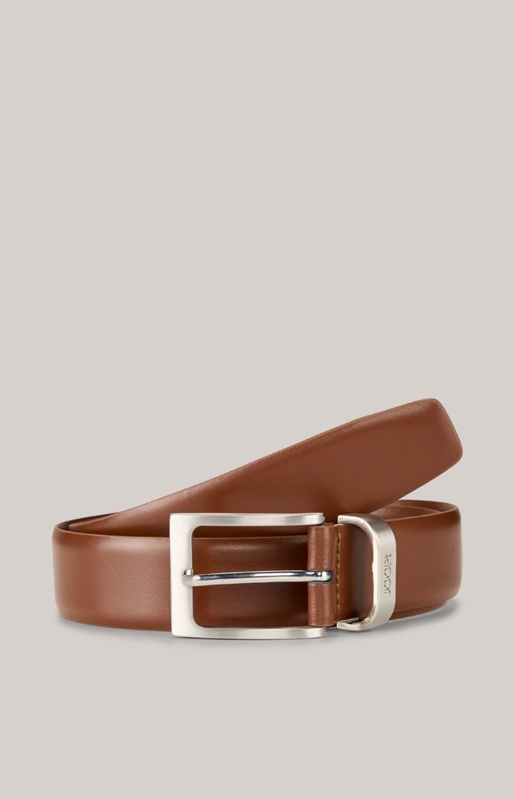 Joop! Cognac Brauner Ledergürtel mit Silberschnalle