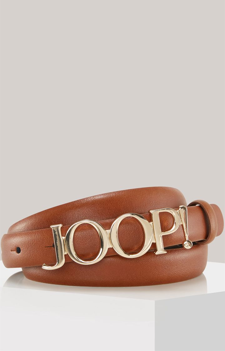 Joop! Cognac Brauner Ledergürtel mit Silberschnalle