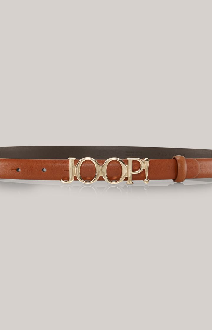 Joop! Cognac Brauner Ledergürtel mit Silberschnalle