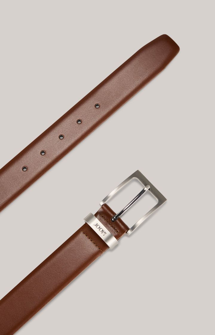 Joop! Cognac Brauner Ledergürtel mit Silberschnalle