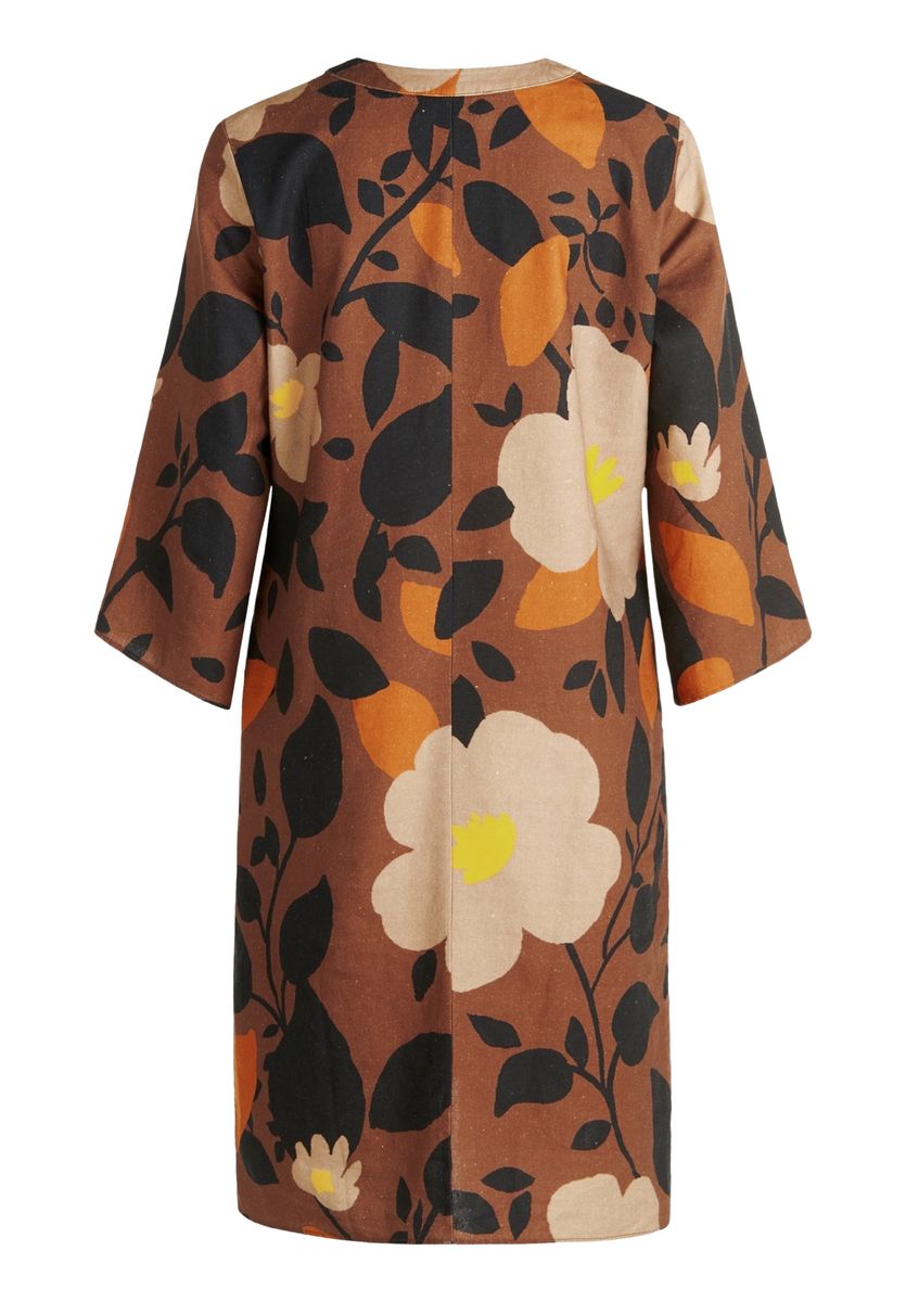 V-Ausschnitt Tunikakleid mit Blumenmuster