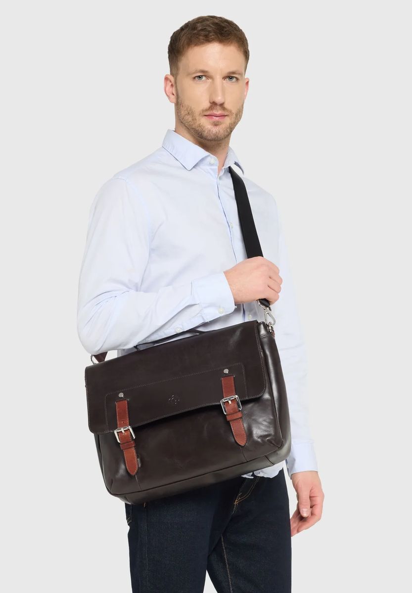 Klassische Leder-Messenger-Aktentasche