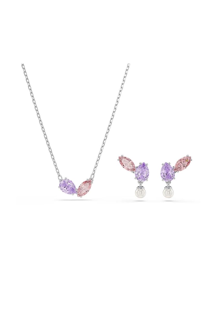 Elegantes Schmuckset mit Kristallen und Perlen