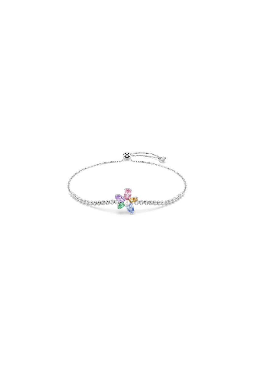 Farbiges Florales Zirkonia Schiebe-Armband