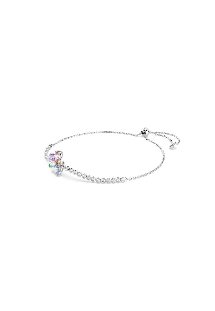 Farbiges Florales Zirkonia Schiebe-Armband