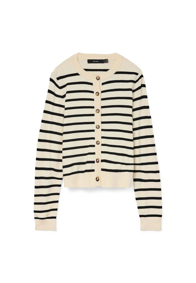 Gestreifte Strickjacke mit Knopfleiste