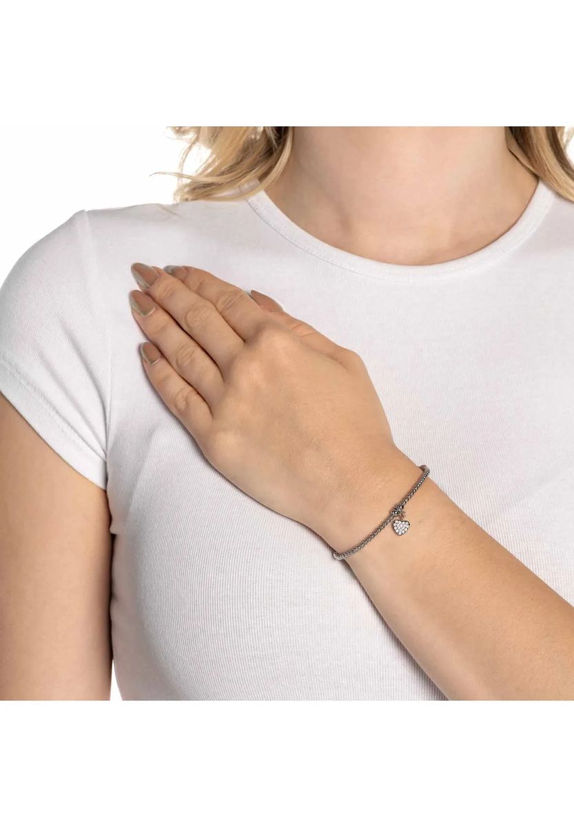 Zartes Kugelarmband mit Herzanhänger