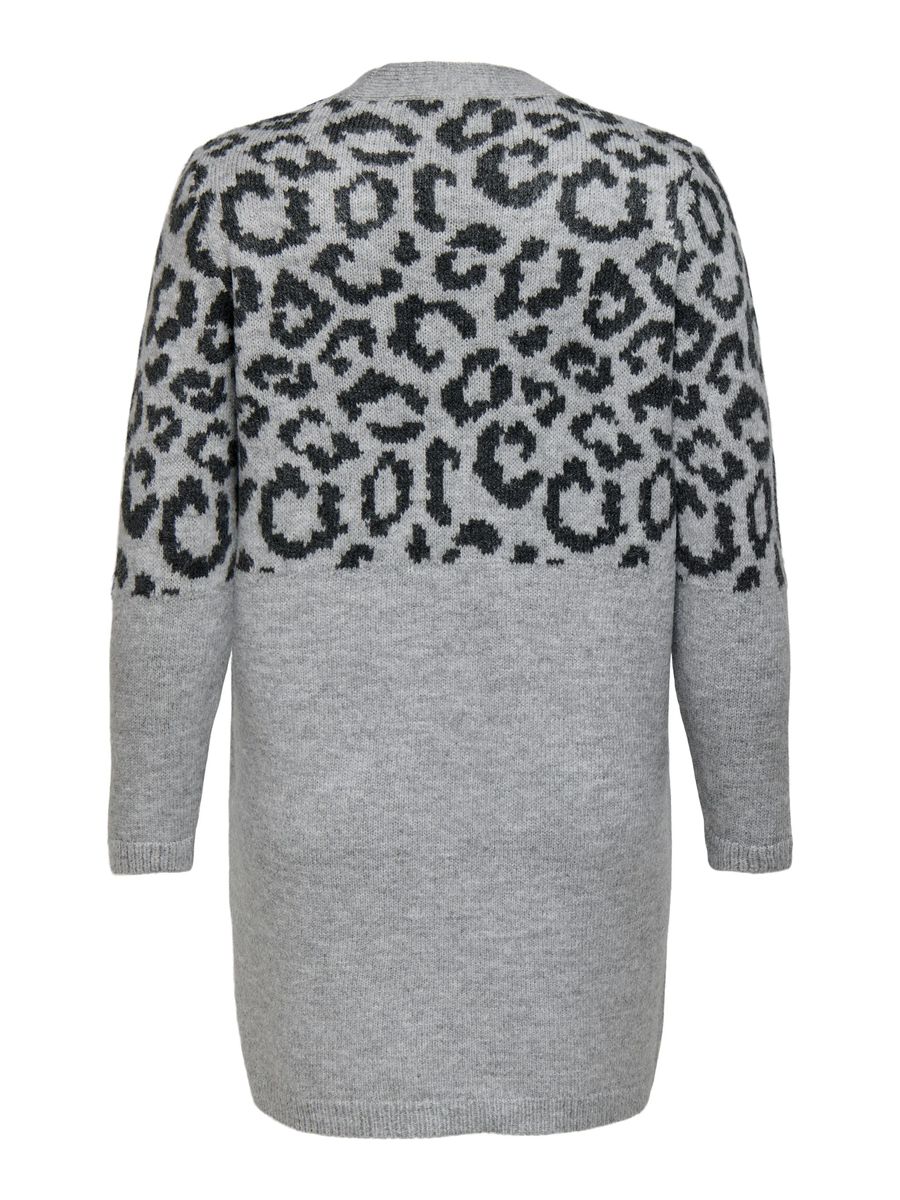 Longstrickjacke mit Leopardenmuster