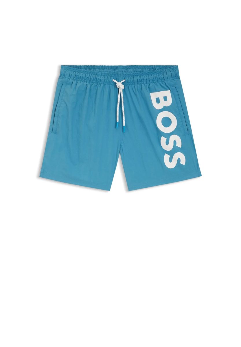 Schnelltrocknende Badeshorts mit Logo-Print