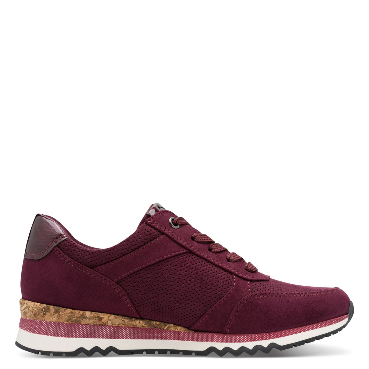 Perforierte Plateau-Sneaker in Wildlederoptik