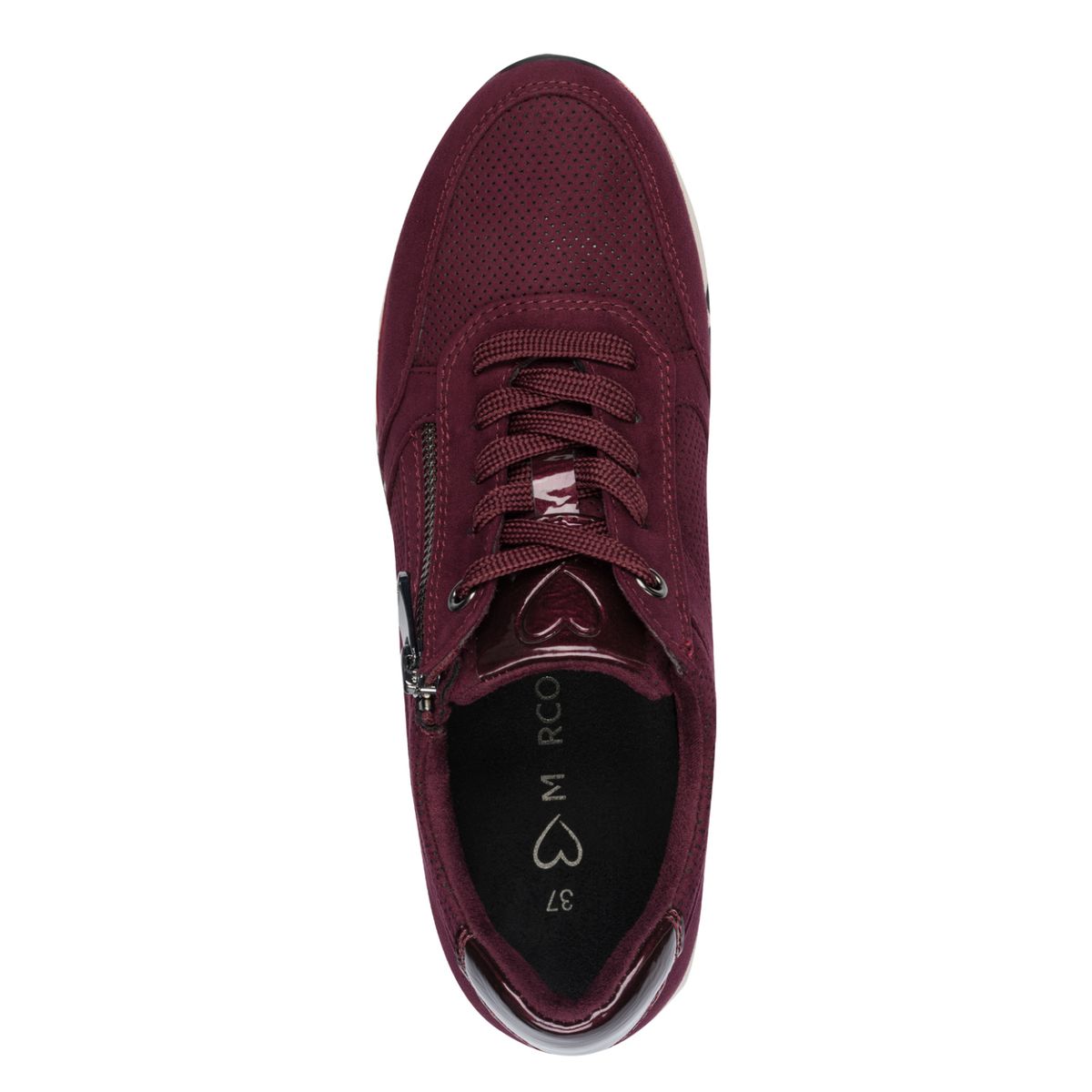 Perforierte Plateau-Sneaker in Wildlederoptik
