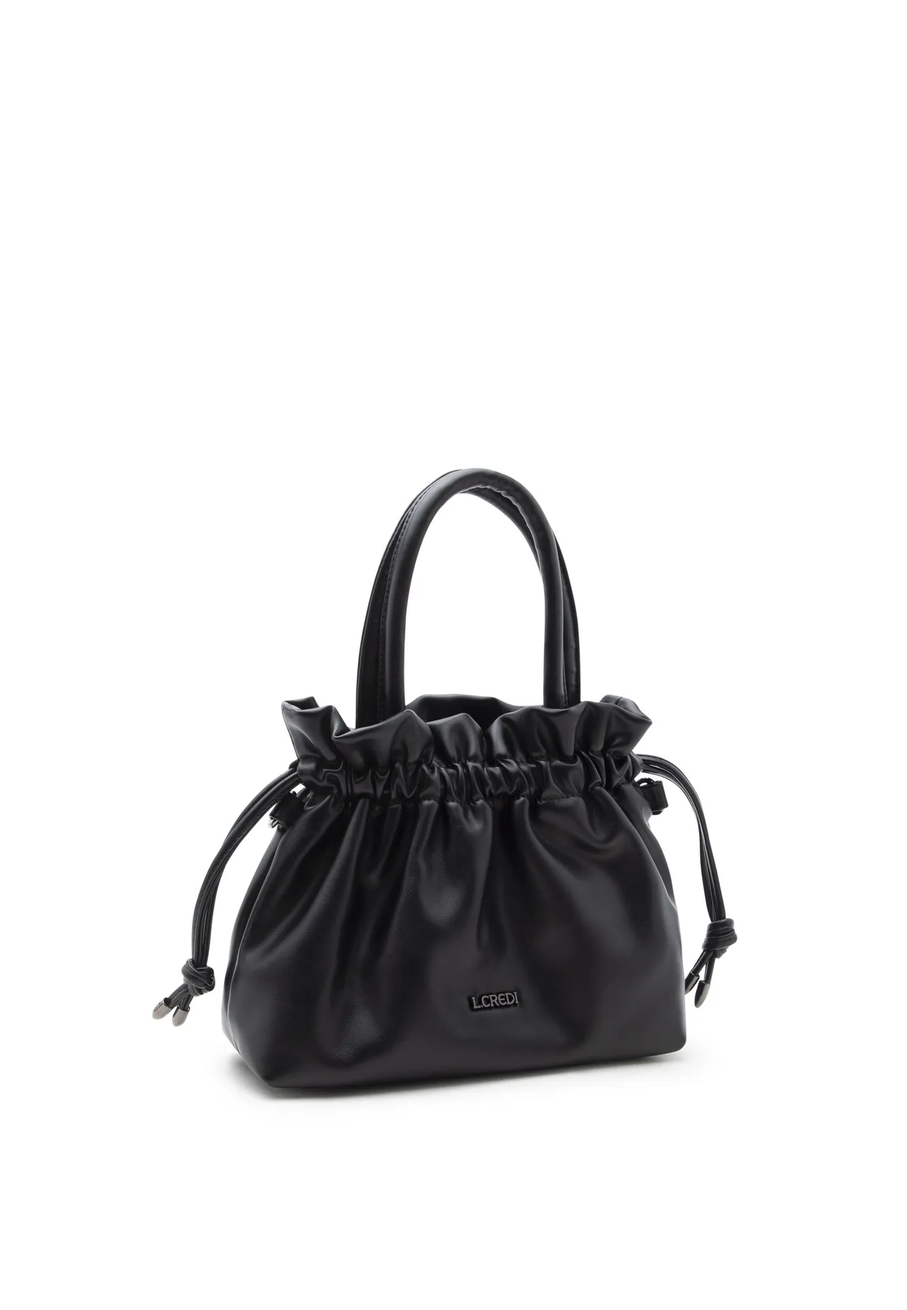 Geraffte Beutel-Handtasche mit Kordelzug