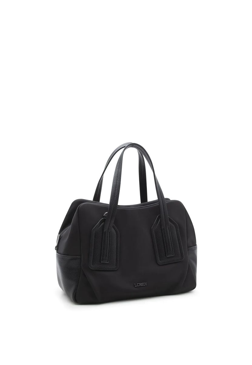 Vielseitige Henkeltasche im Materialmix