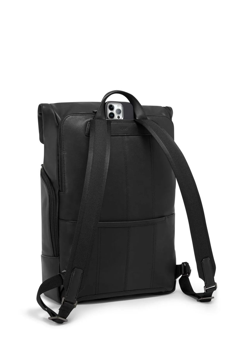 Lederrucksack mit Roll-Top-Verschluss