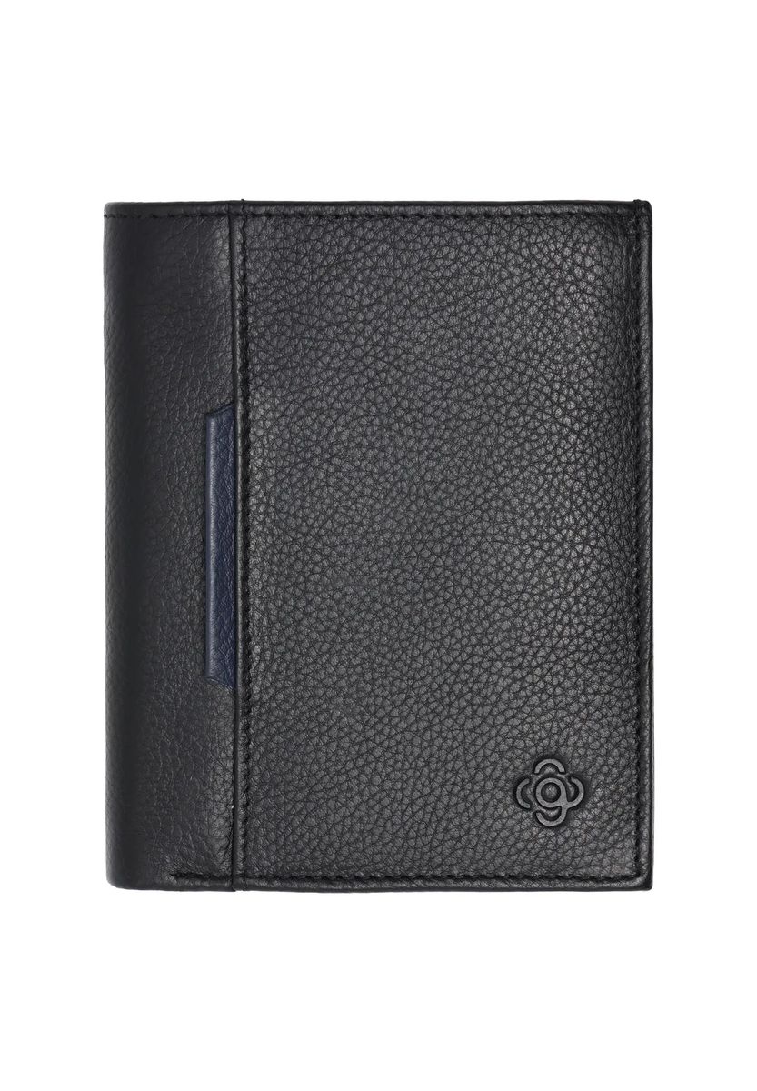 Kompakte Brieftasche aus Narbenleder