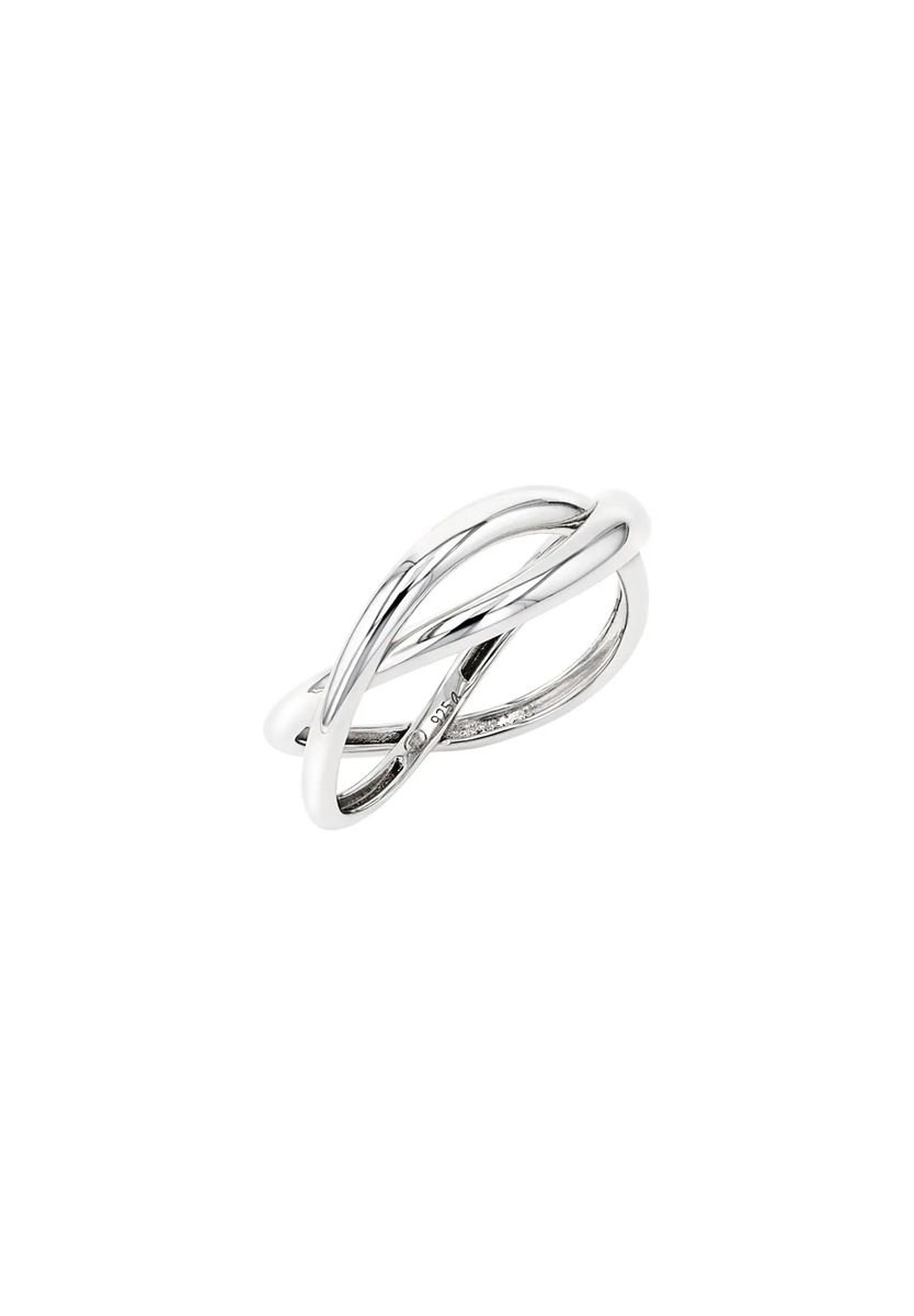 Überkreuzter Bandring aus Sterlingsilber