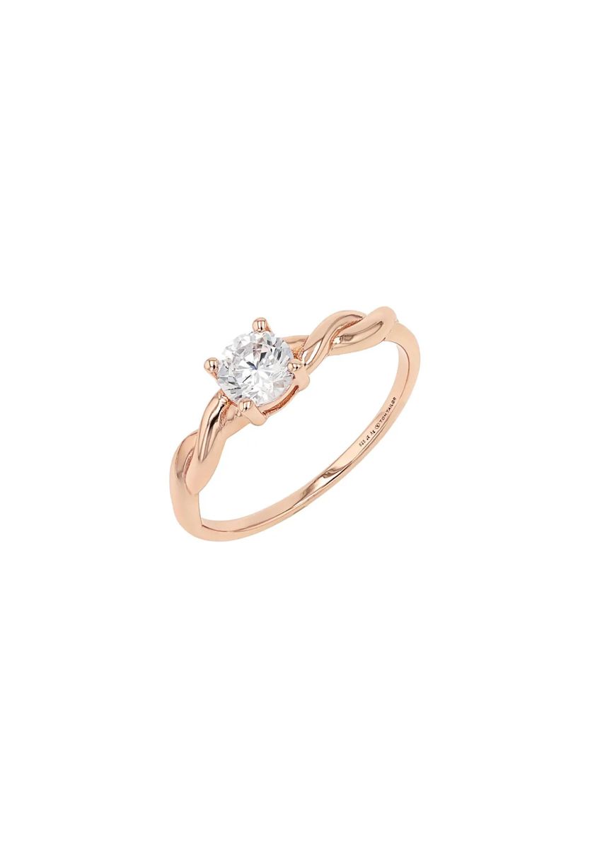 Eleganter Solitärring mit gedrehter Schiene