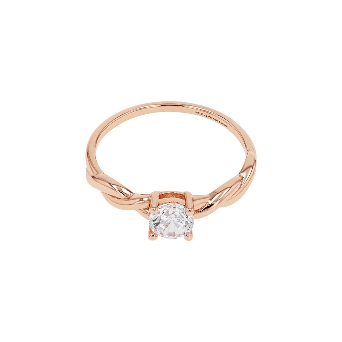 Eleganter Solitärring mit gedrehter Schiene