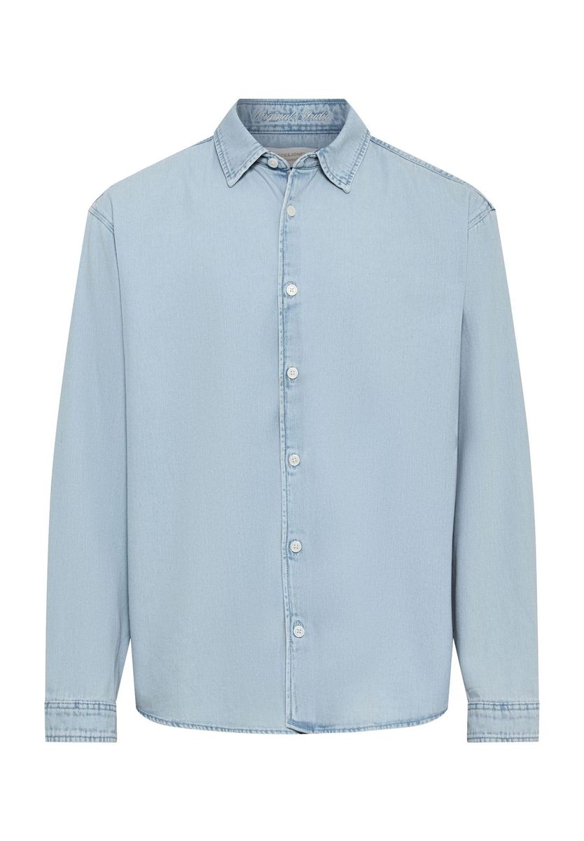 Hellblaues Denim Langarmhemd