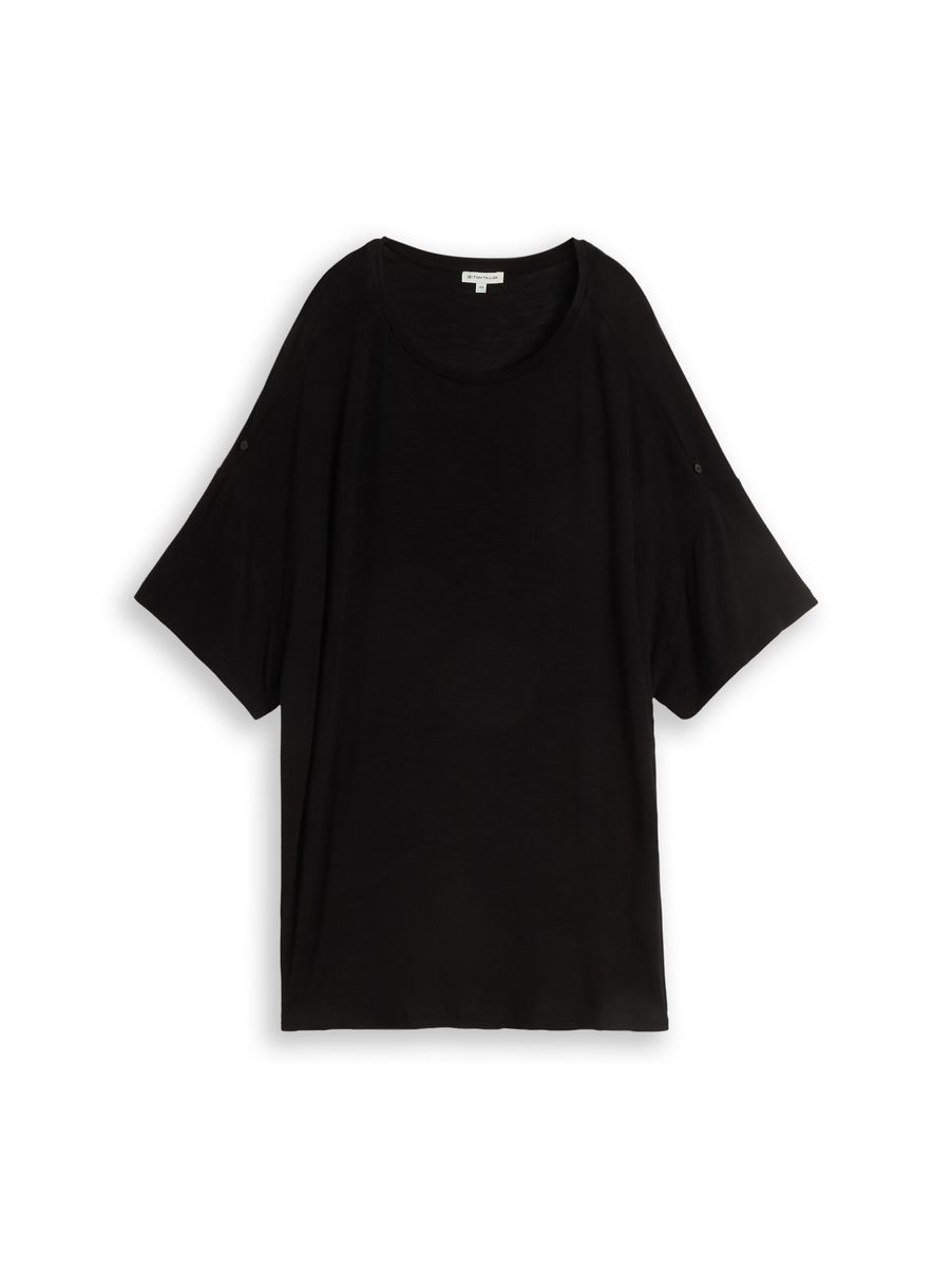Locker geschnittenes T-Shirt mit U-Boot-Ausschnitt