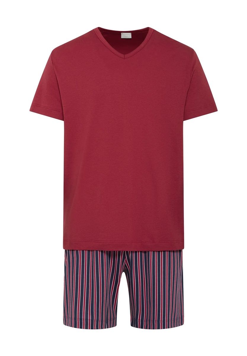 V-Ausschnitt Shirt und Streifen-Shorts