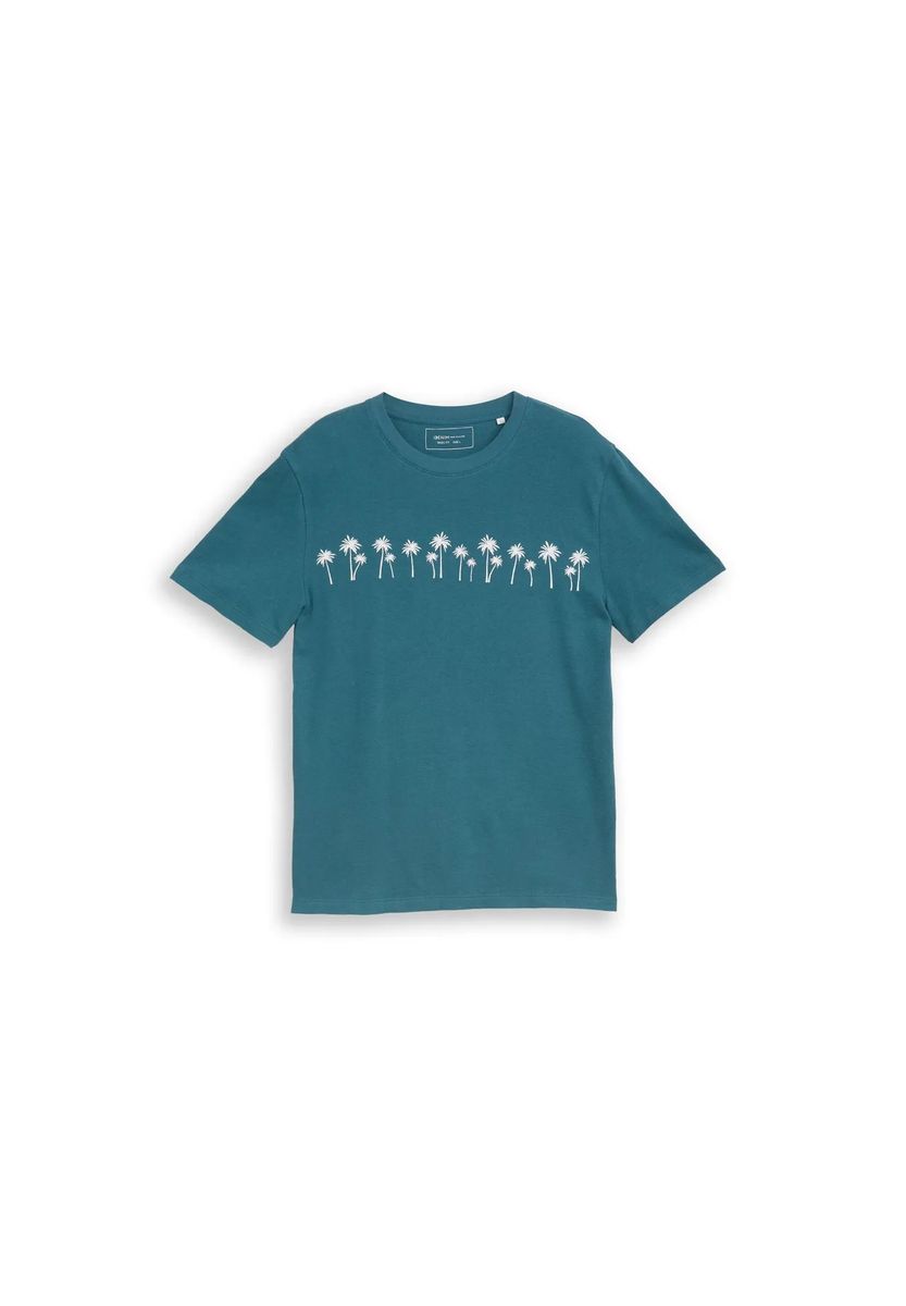 Baumwoll-T-Shirt mit Palmen-Silhouette
