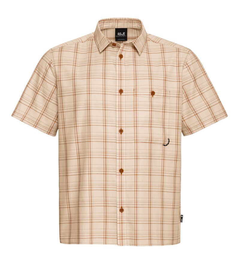 Kurzärmeliges Kariertes Button-Down Hemd