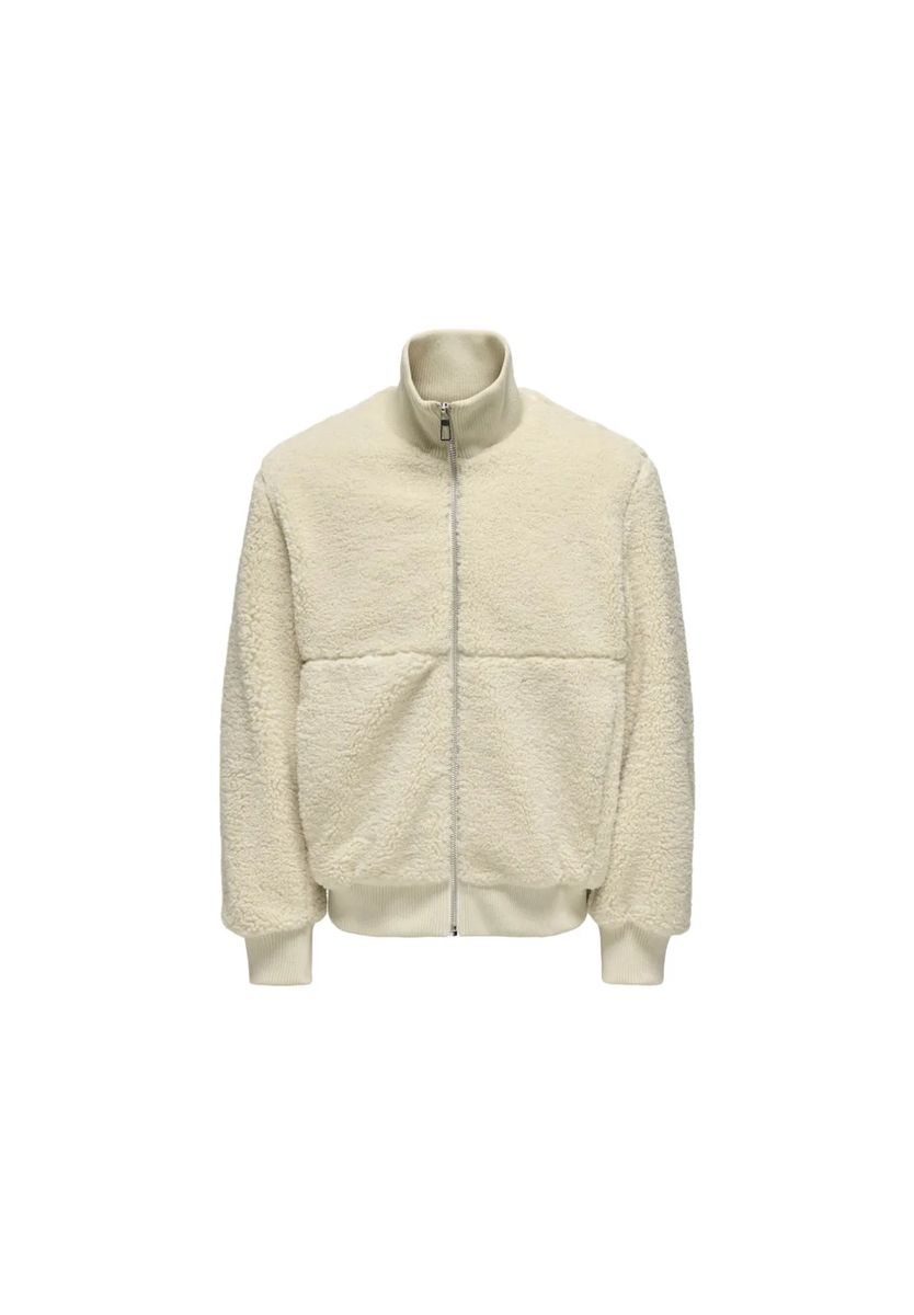 Gemütliche Teddy-Fleecejacke mit Stehkragen